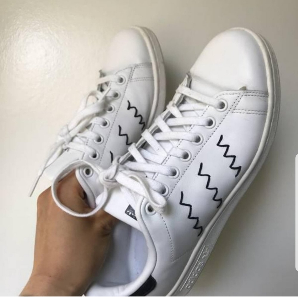 Adidas Stan Smith Zig Zag unique sneakers sz 8.5-9 - Picture 3 of 6